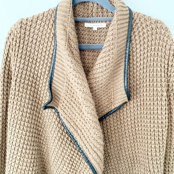 41 Hawthorn brown chunky knit open front cardigan sweater - Small - Picture 2 of 7